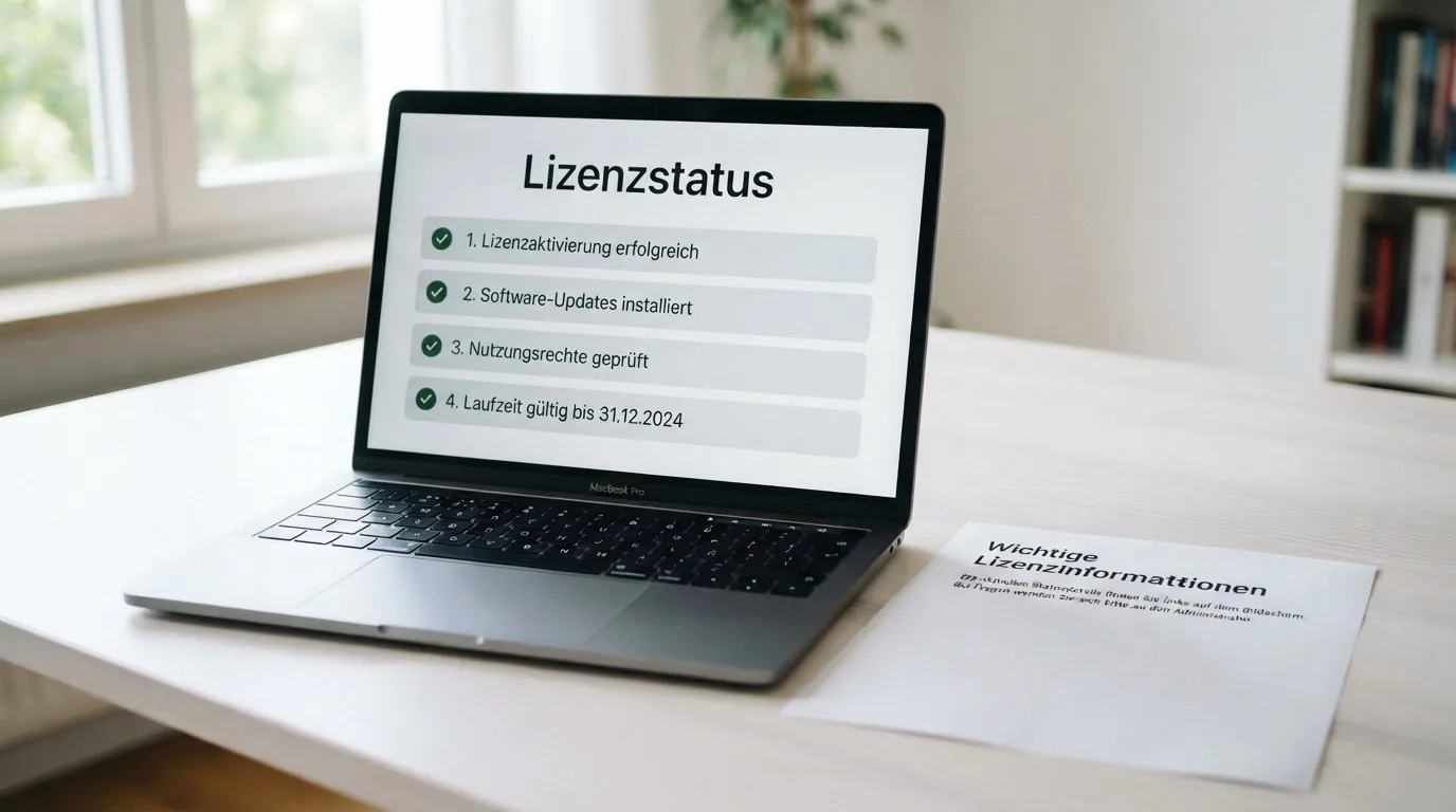 Nahaufnahme einer gedruckten Anbieterliste neben einem amtlichen Prüfsiegel.