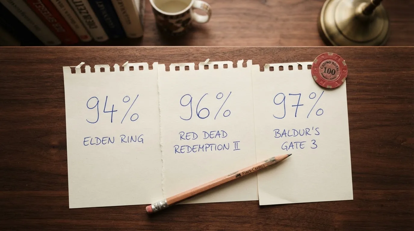 Draufsicht auf mehrere Notizzettel mit handschriftlichen Prozentwerten nebeneinander.