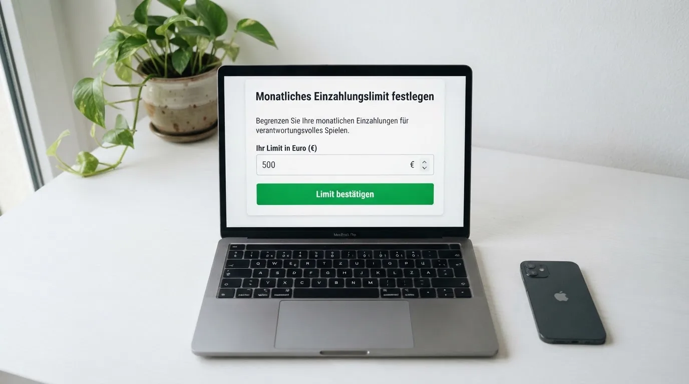 Bildschirmausschnitt eines Formulars zur Festlegung eines monatlichen Einzahlungslimits.