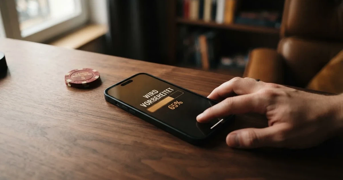 Bildschirmausschnitt mit einem Fortschrittsbalken und Prozentanzeige auf einem Smartphone.